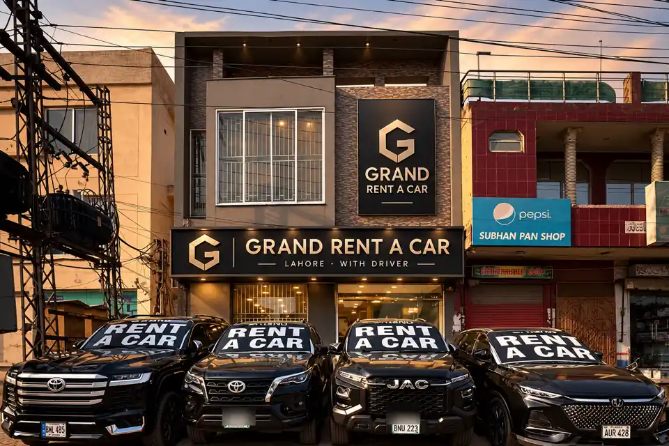 Grand Rent A Car office, Near Islam Park Metro Train Station, G.T Road, Lahore